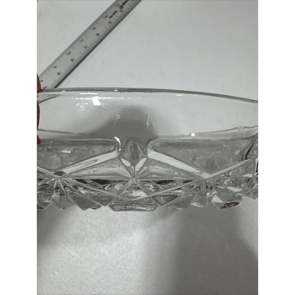 Vintage Glass Divided Dish Button & Daisy Pattern Bowl Multi-Condiment Server - Picture 6 of 12